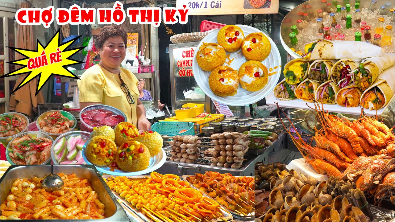 Chợ Hồ Thị Kỷ buổi tối có phải là thiên đường ẩm thực Campuchia không?