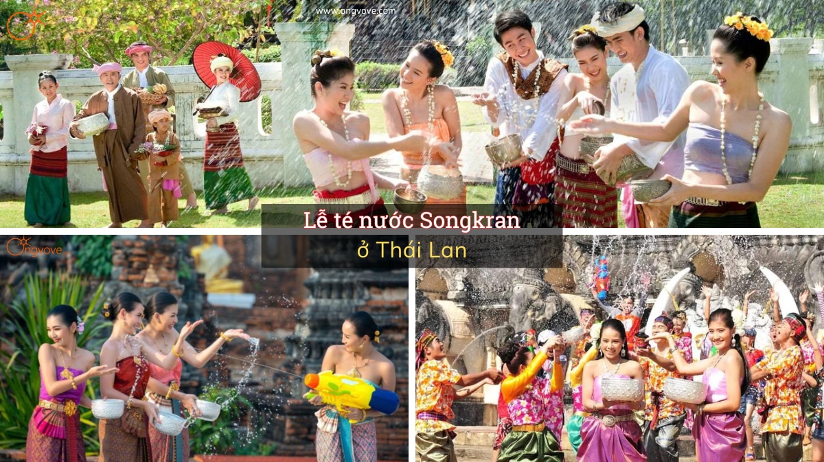 Lễ hội té nước Songkran nhân dịp năm mới tại Thái Lan
