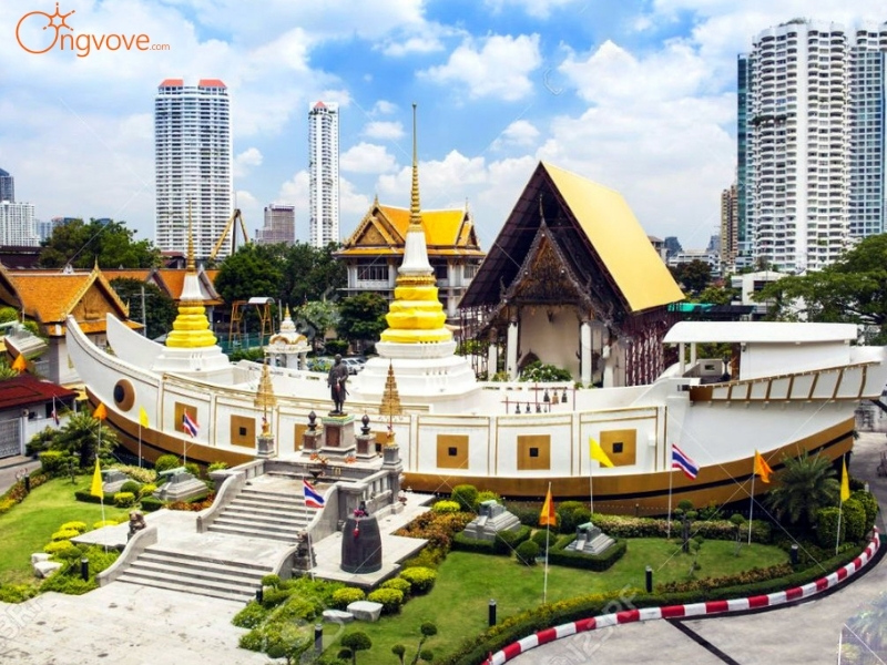 chùa thuyền Wat Yannawa Bangkok Thái Lan