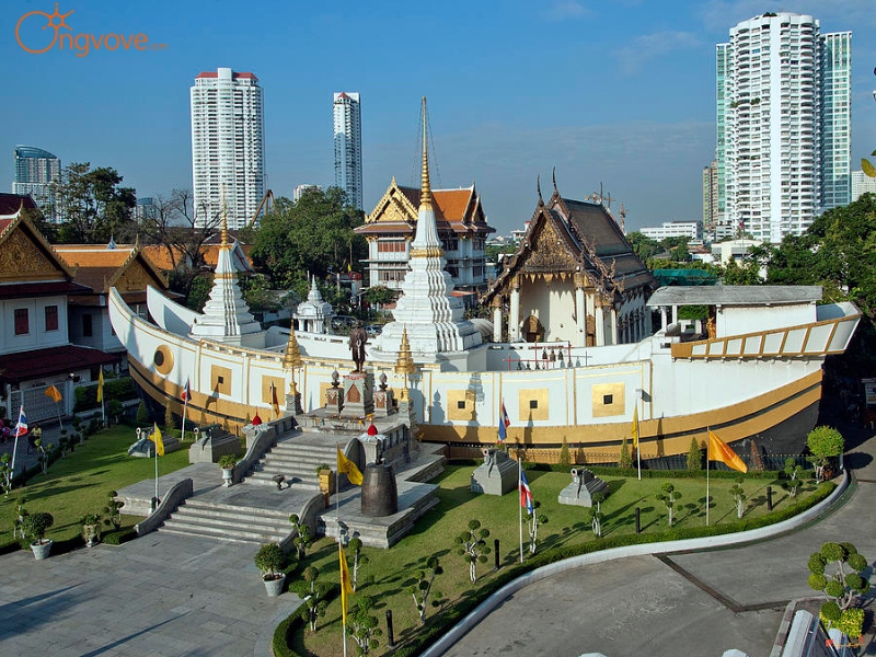 Vị trí địa lý chùa thuyền Wat Yannawa Bangkok Thái Lan