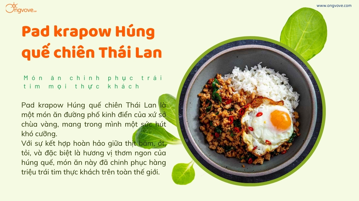 Pad krapow Húng quế chiên Thái Lan - Món ăn chinh phục trái tim mọi thực khách