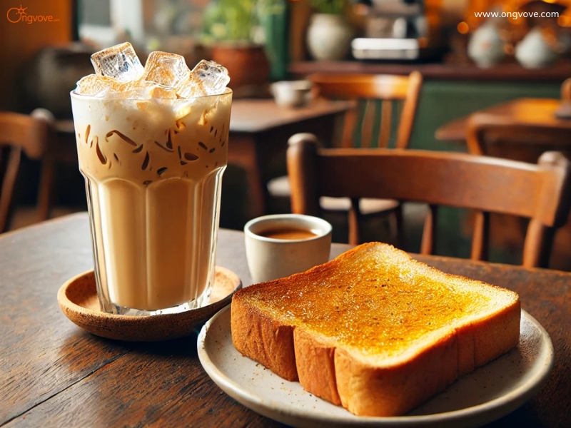 Bánh mì nướng bơ kết hợp cafe sữa 