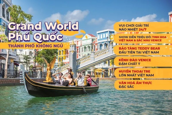Tour Phú Quốc 3N2Đ: Thiên Đường Nghỉ Dưỡng - Grand World (TH)